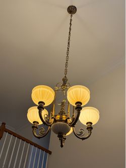 Gold and glass chandelier