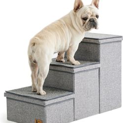 Dog Stairs for Small Medium or Large Dogs, 3 Tiers Dog Steps for High Bed