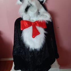 Cat In The Hat Costume Cape Poncho