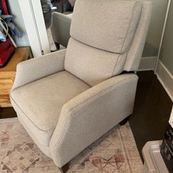 Gray Stuffed Easy Recliner Chair