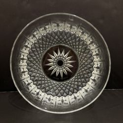 VTG Arcoroc France Sunburst/Diamond Glass Serving Bowl + Ind-1