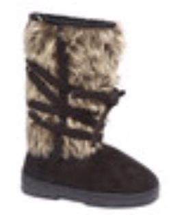 New with tags black faux fur boots