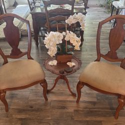 Matching Accent Chairs and Antique Table 