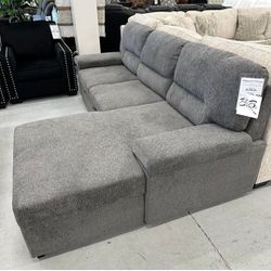 Ashley Yantis Gray Pull Out Sleeper Sectional Sofa Couch With Storage Chaise| Sofa Chaise Sleeper| Home Other Decor Home|