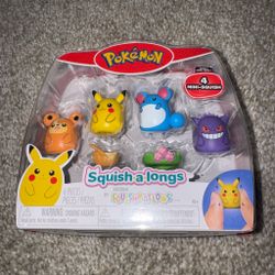 Squish-a-longs Pokémon Brand New In Original Packaging 8 Piece Set