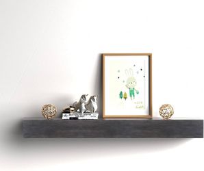 60-Inch Fireplace Mantel Shelf, Solid Wood, Black Handcrafted Rustic Style, 60 x 8 x 6 in, Floating Mantel with Heavy-Duty Concealed Bracket, Easy Ins