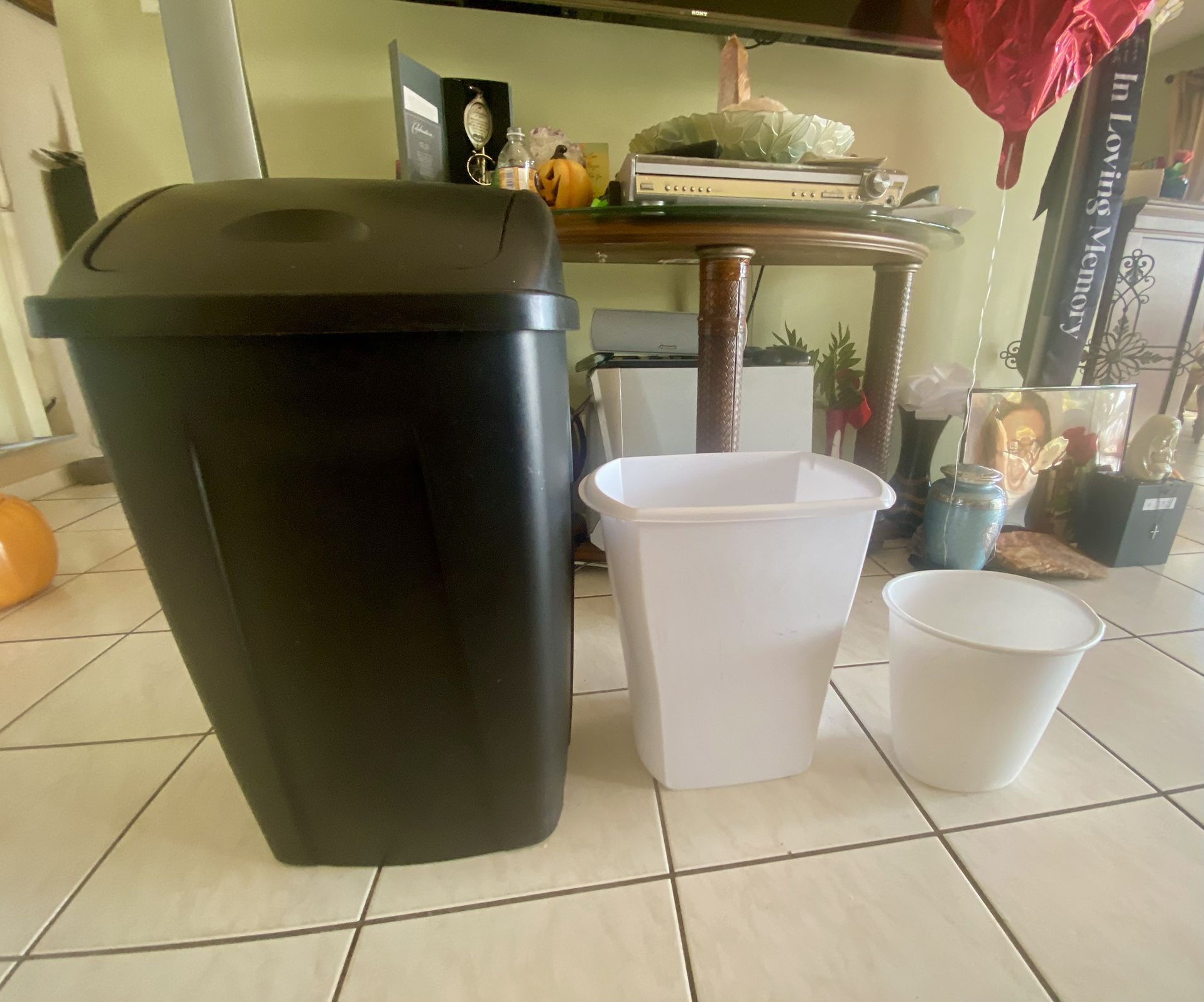 Trash Cans, Blackout Curtains, Party Platter