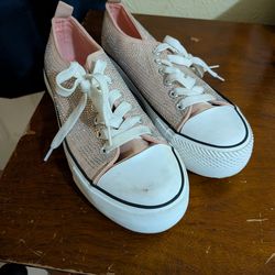 Pink rhinestone sneakers 8.5