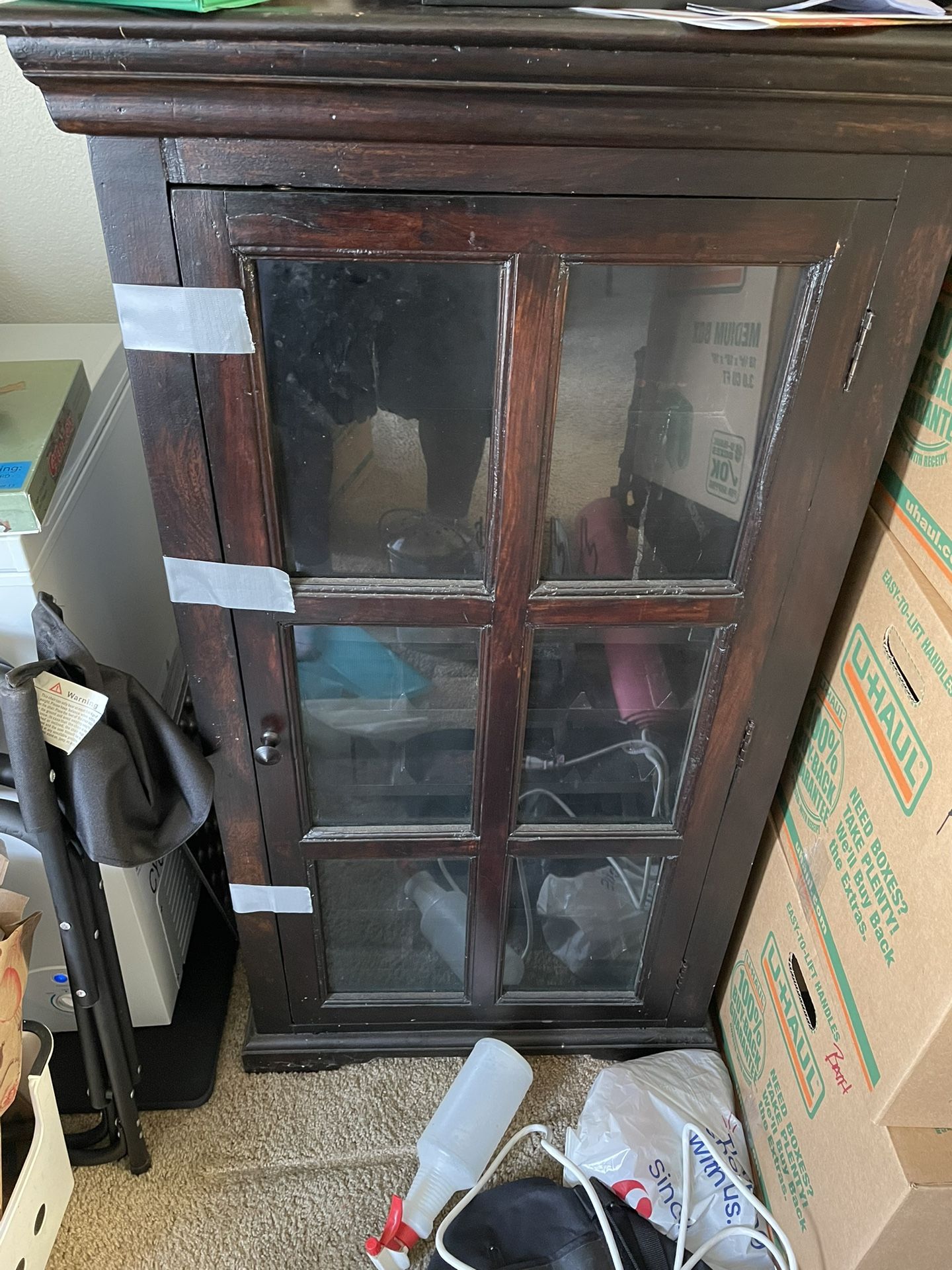 Vintage Solid Oak Wine Cabinet