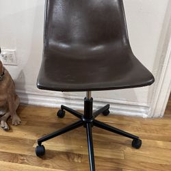 Brown Faux Leather Desk Chair