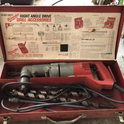 Milwaukee Heavy Duty Right Angle Drill With Bits AND Extension
