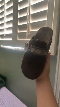 COACH Jacquard Buckle Clogs