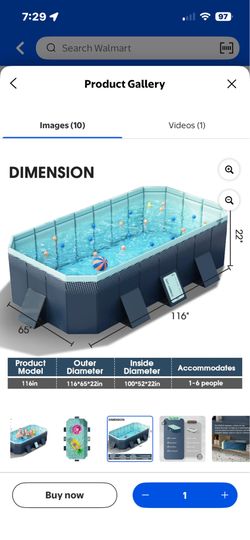 BRAND NEW - Liyufly Foldable Non-Inflatable Swimming Pool - Blue