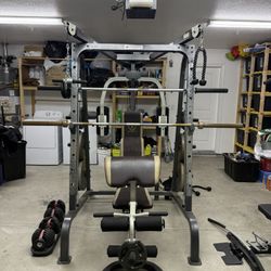 Complete Home Gym Bundle – Smith Machine, Bench, 495 lbs Weights, Dumbbells & More