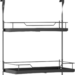 Qianly Kitchen Dish Holder Dish Drying Rack Space-saving 1/2 Tier Sturdy Seasoning Organizer Shower Hanging Organizer for Household, 2 Tiers