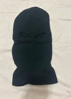 Ski Mask 2-Hole Black Winter Knitted Warm Full Face Windproof for Men Women Sports Outdoor