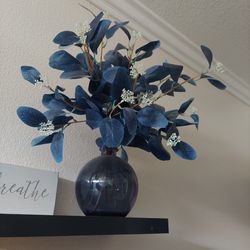 Blue Vase With Flowers