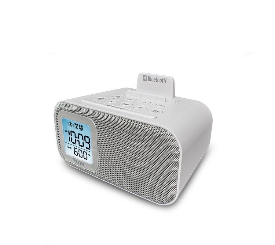 White iHome Bluetooth Speaker and Alarm Clock