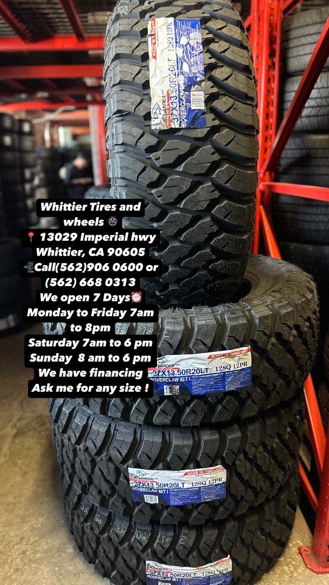 SET OF NEW TIRES, 33X12.50R20 ATLANDER MT, INCLUDING MOUNTING AND BALANCING. ASK ME FOR ANY SIZE OR BRAND