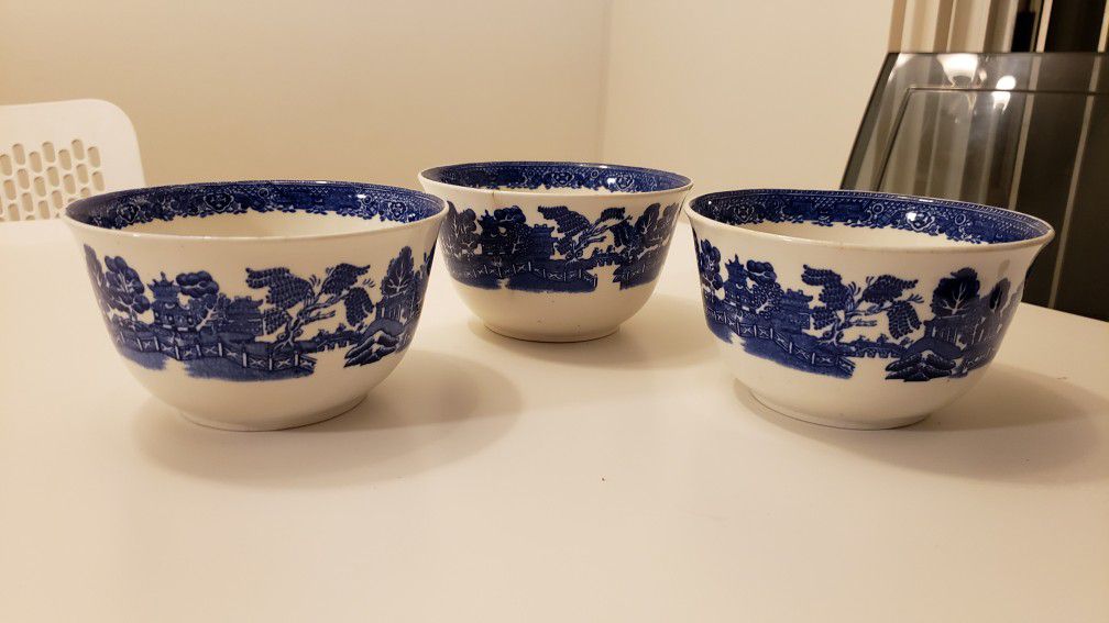 Vintage Willow Ware Bowls Wood & Sons England