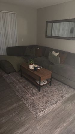 Gray Fabric Sectional Sofa