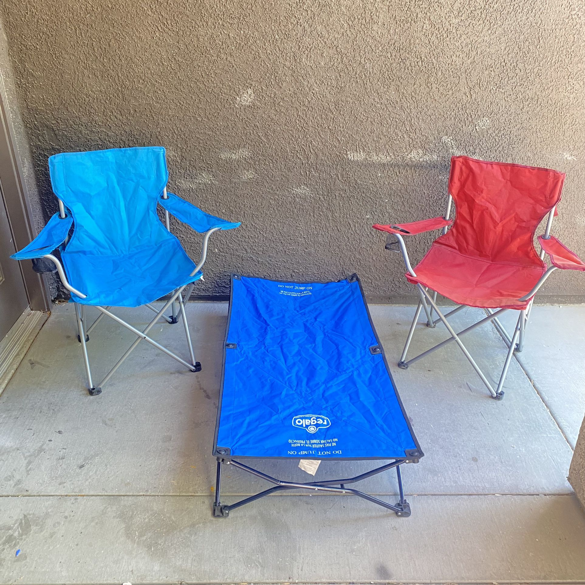 Two Folding Indoor/Outdoor Chairs and One Toddler Bed Indoor/Outdoor(Read Description For Details) 