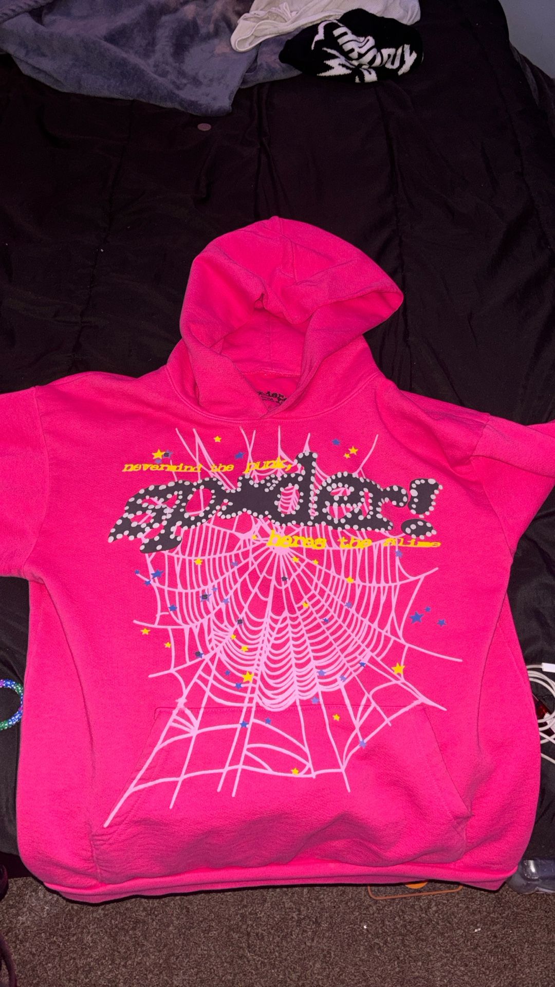 Size Large pink Sp5der Hooodie READ DESC!!