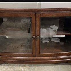 Glass & Wood Accent Cabinet 
