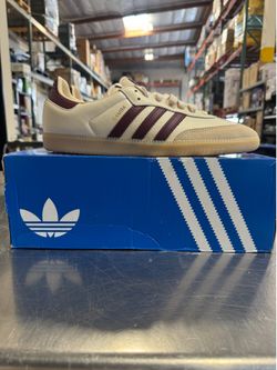 Adidas Men’s Samba OG in Beige/Burgundy Size 12 Brand New In Box