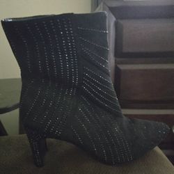 Sequined Black Boots