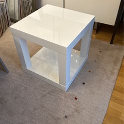 White Square Side Table