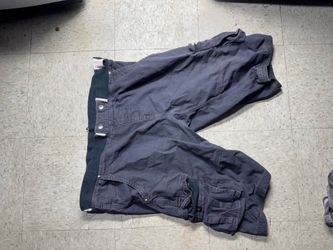 route 66 men’s draw-cord cargo shorts dark gray size 38