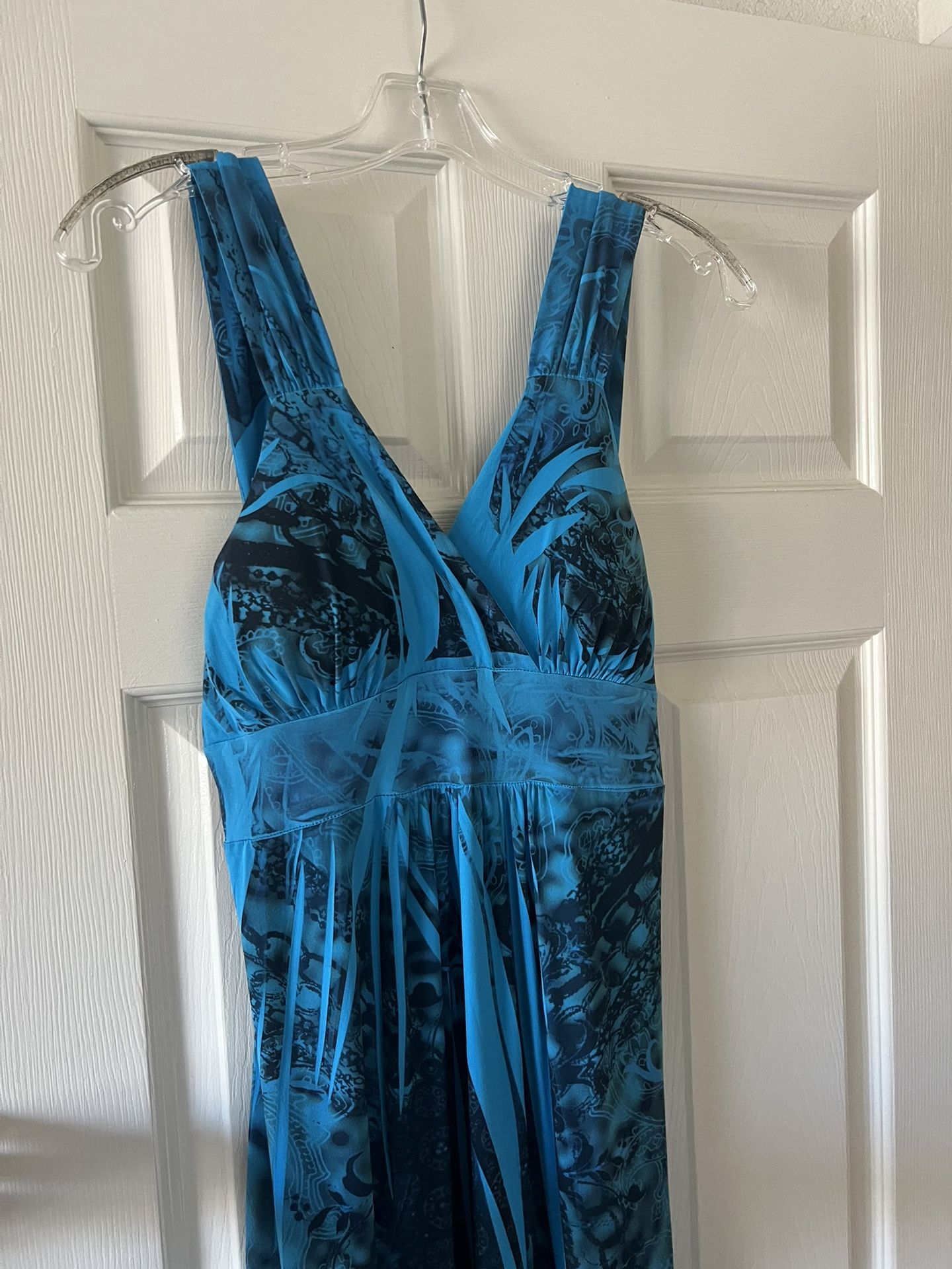 Blue and Black Hibiscus Sundress