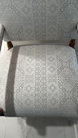 Wood chair with gray print