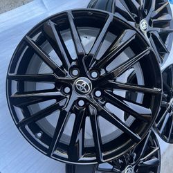 New Toyota Camry Rims 18” OEM Factory Wheels Rines Nuevos New Gloss Black Powder Coated( Exchange Available )( Cambio Disponible ) 