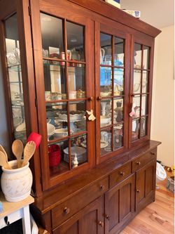 Lovingly used large dining table and hutch!