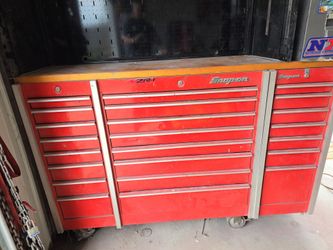 Snap-on Tool Box 68"L x 46"H x 22"D with 60th. Annv. Edition Black Hutch