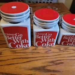 Coca Cola 2008 Things go better with Coke Medium Canister Cookie Flour Sugar red and white