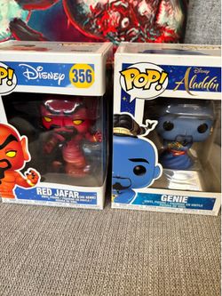 Disney Aladdin Will Smith Genie & Red Jafar Funko Pops