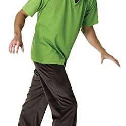 Adult Halloween Costumes For Men Shaggy Cosplay Green Shirt And Brown Pants Small , Scooby Doo’s Shaggy