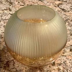 Ribbed two-tone Glass Globe Bubble, Vase, Planter, Terrarium, Fish Bowl, Candle Holder, Container, macrame hanger, Center Piece