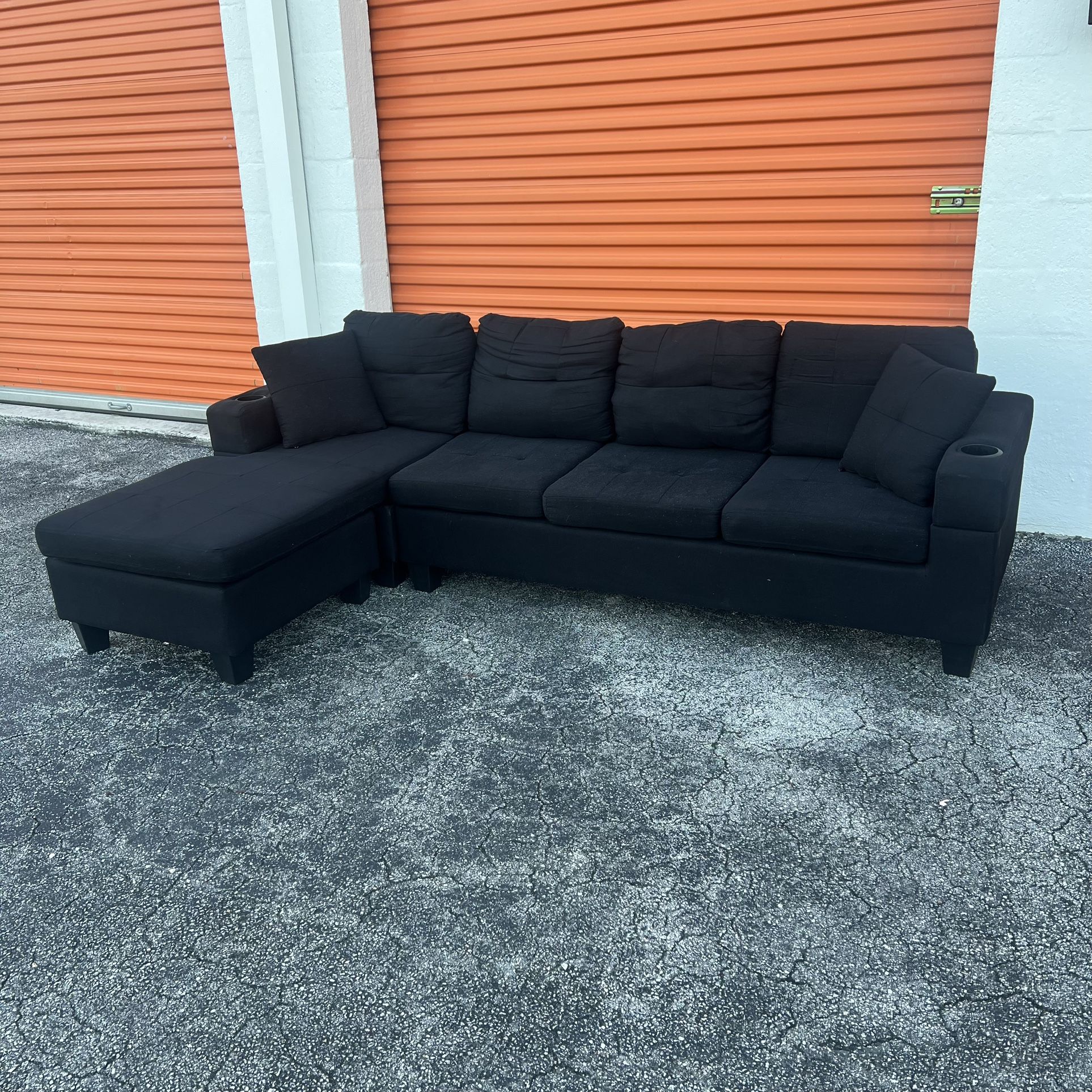 Black Sectional Sectional Sofa π SAME DAY DELIVERY