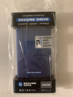 Secure Data Bluetooth Secure Drive 250gb ssd Bluetooth unlock hardware encryption drive