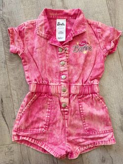 Barbie Girls Pink Denim Romper