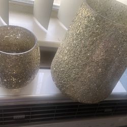 Vase De Cristal Para Adorno Color Oro 