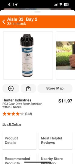 Three-Quarter Inch And 1 Inch Sprinklers