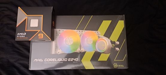AMD RYZEN 9 9900X w/White MSI 240 Aio cooler