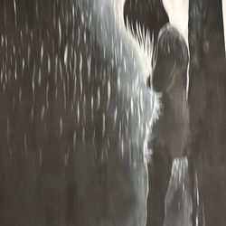 Lonely girl painting