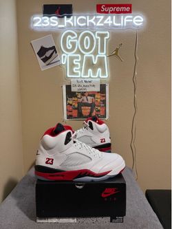 Brand new Air Jordan Fire red 5’s size 12.5 with original box and proof of purchase.