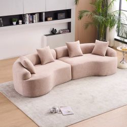 New Curved Sectional.  Chenille Fabric.  High Density Foam.  110”x45”Dx22”H.  Free Delivery!